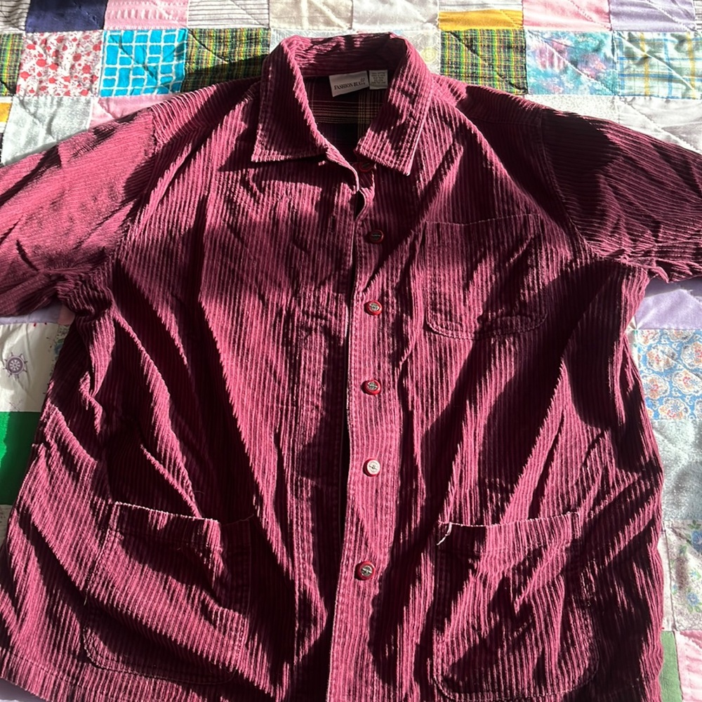 Vintage Maroon Corduroy Long Jacket